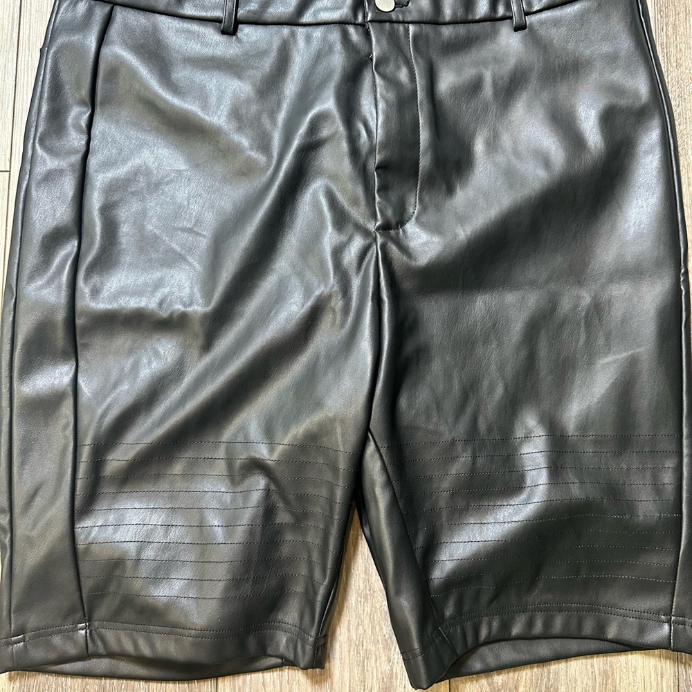 Women’s Black Leather Shorts